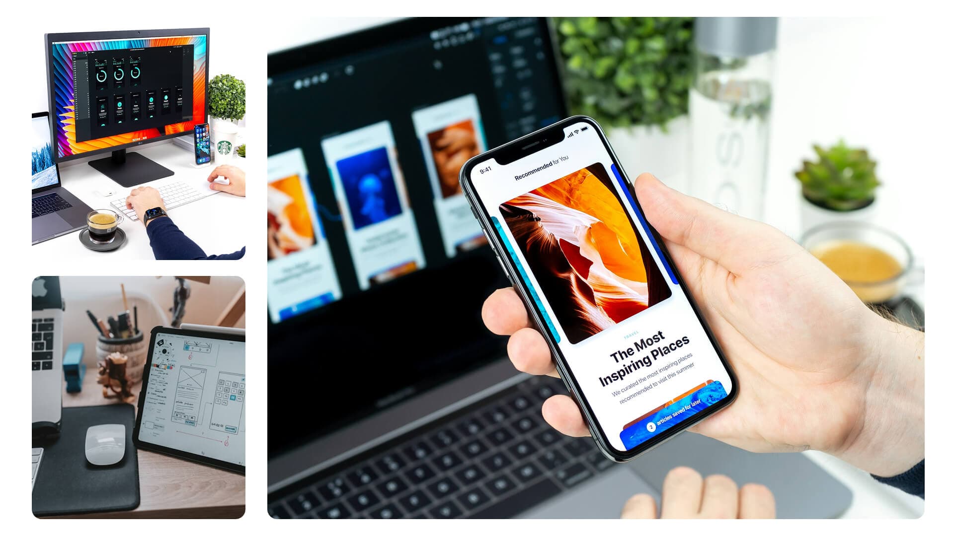Mobil-first nettside - design og innhold vist på mobil og desktop for responsiv brukeropplevelse