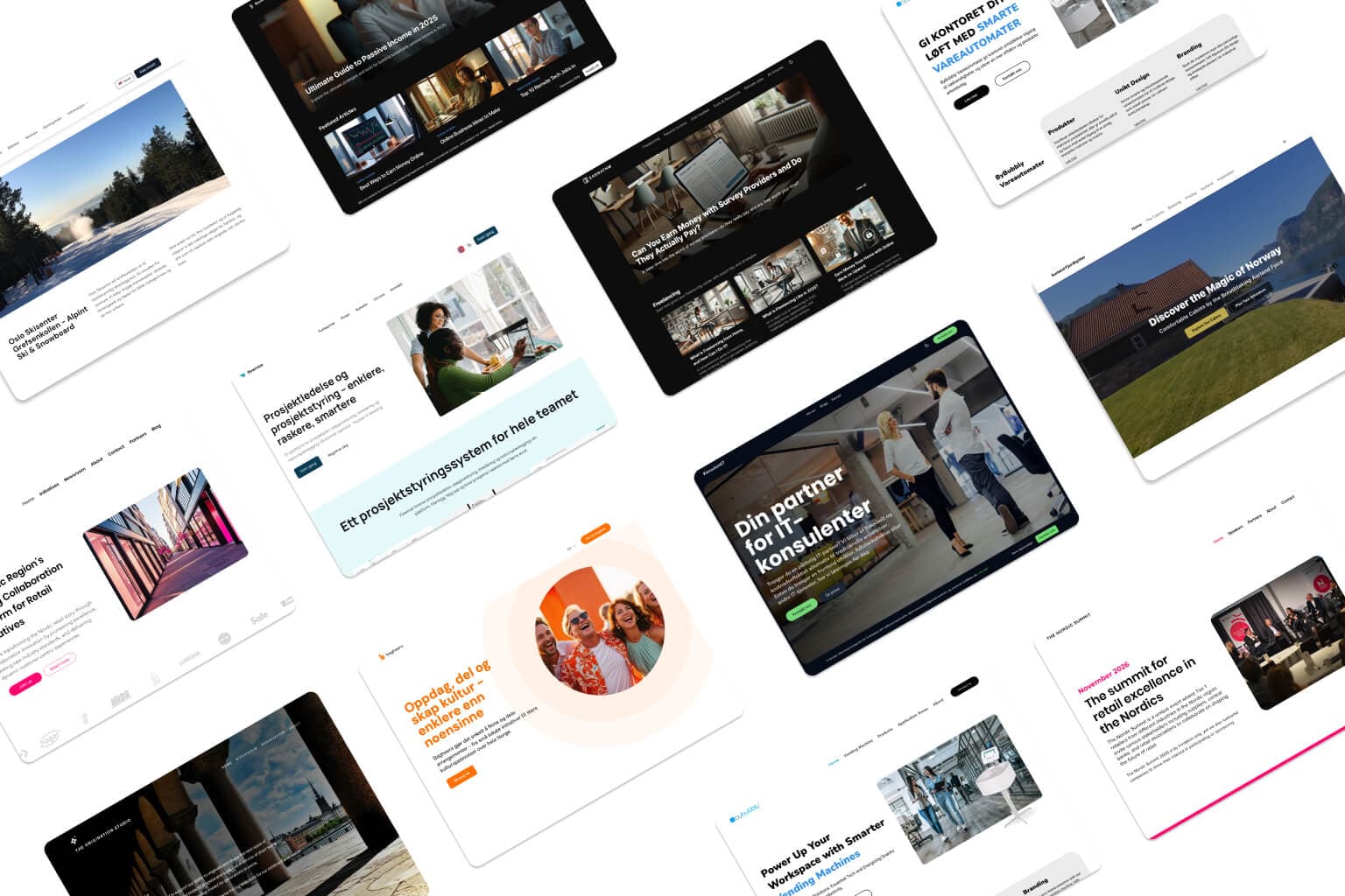 Portfolio med nettside prosjekter og webapplikasjoner