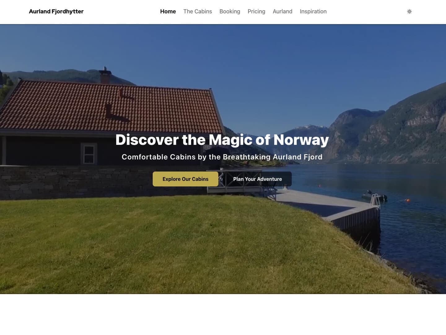 Aurland Fjordhytter screenshot